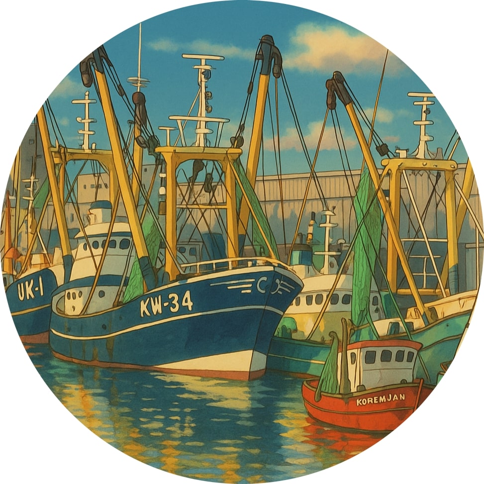 Fishing boats in the port of IJmuiden